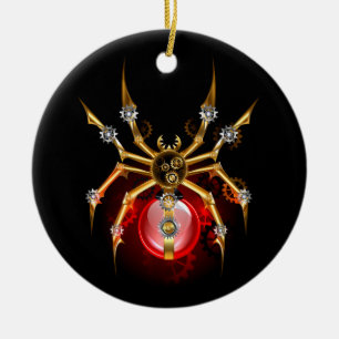 Steampunkspinne auf schwarz keramik ornament