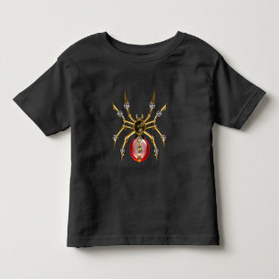 Steampunkspinne auf schwarz kleinkind t-shirt