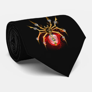 Steampunkspinne auf schwarz krawatte