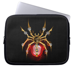 Steampunkspinne auf schwarz laptopschutzhülle