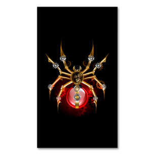Steampunkspinne auf schwarz magnetische visitenkarte