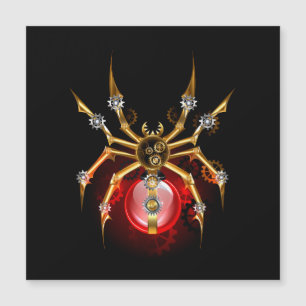 Steampunkspinne auf schwarz magnetkarte