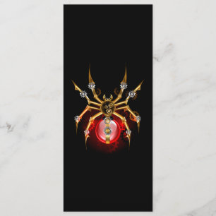 Steampunkspinne auf schwarz menükarte