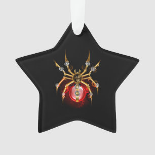 Steampunkspinne auf schwarz ornament