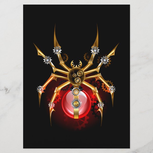 Steampunkspinne auf schwarz programm (Vorderseite)