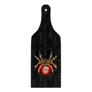 Steampunkspinne auf schwarz schneidebrett