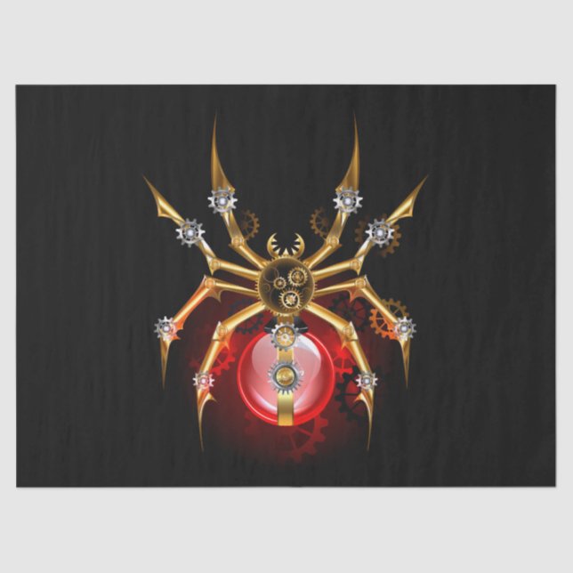 Steampunkspinne auf schwarz seidenpapier (Vorderseite)