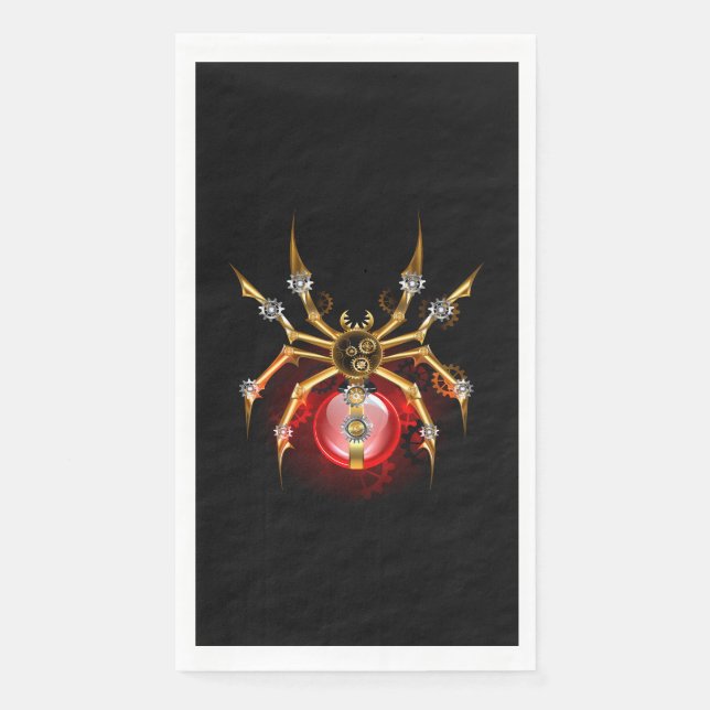 Steampunkspinne auf schwarz serviette (Vorderseite)