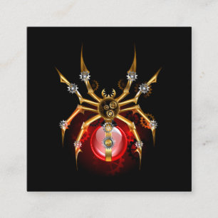 Steampunkspinne auf schwarz telefonnummerkarte