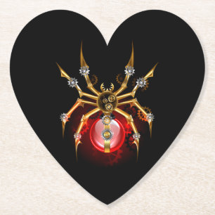 Steampunkspinne auf schwarz untersetzer