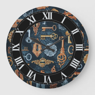 Steampunktasten und Tastenhalterung der Patternanl Große Wanduhr