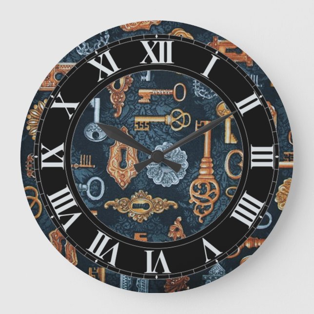 Steampunktasten und Tastenhalterung der Patternanl Große Wanduhr (Vorderseite)