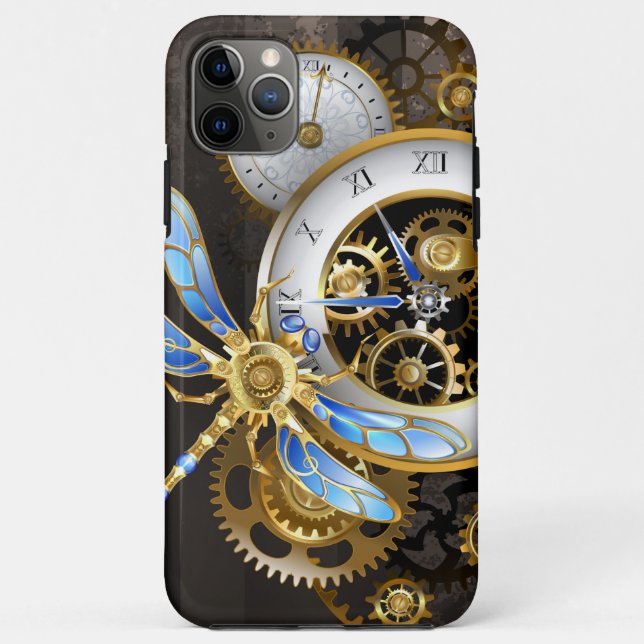 Steampunkuhr mit mechanischem Drachenfliegen Case-Mate iPhone Hülle (Rückseite)