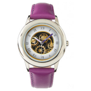 Steampunkuhr mit mechanischer Libelle Armbanduhr