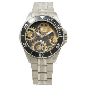 Steampunkuhr mit mechanischer Libelle Armbanduhr