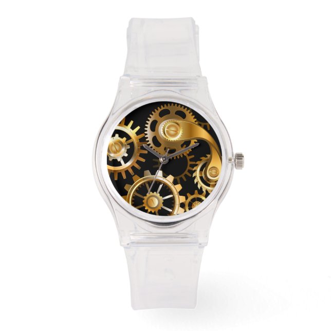 Steampunkuhr mit mechanischer Libelle Armbanduhr (Vorderseite)