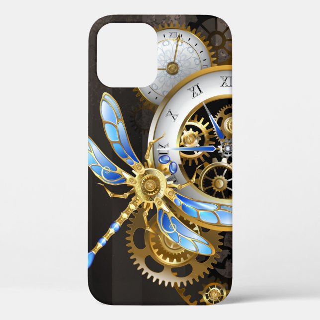 Steampunkuhr mit mechanischer Libelle Case-Mate iPhone Hülle (Rückseite)