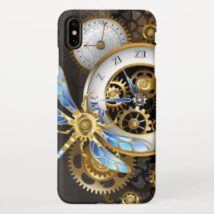 Steampunkuhr mit mechanischer Libelle iPhone Hülle