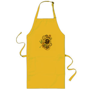 Steampunkuhr mit mechanischer Libelle Lange Schürze