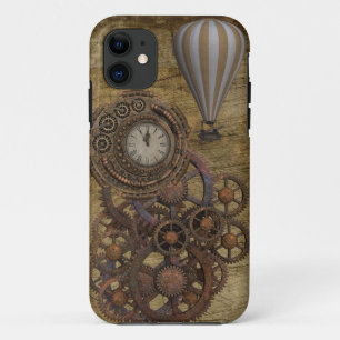 Steampunkuhr und Heißluftballon Case-Mate iPhone Hülle