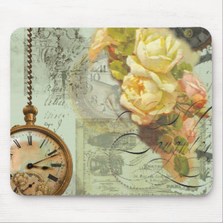 Steampunkzeit und Gelbe Rosen Mousepad