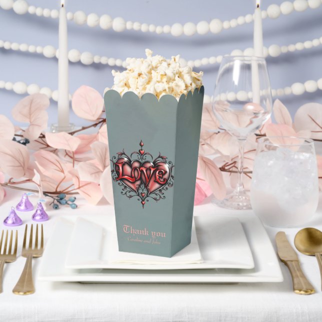 Steamrahmen mit Rote Rosen und Gängen Geschenkschachtel (Hochzeit)