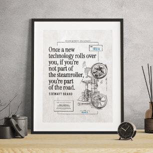 Steamroller Tech Zitat Funny Poster