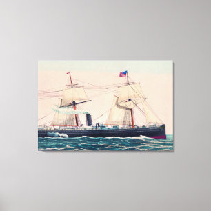 Steamschiff Victoria of the Anchor Line, 1876 Leinwanddruck