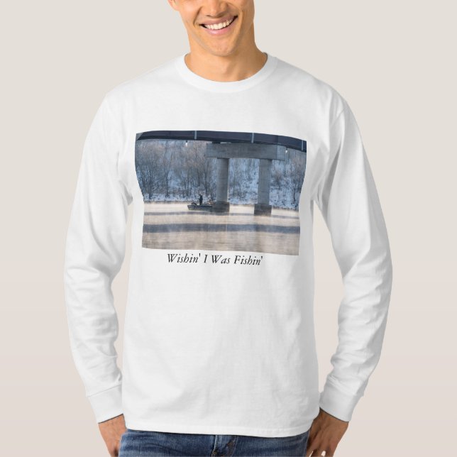 Steamy Winter Fishing Lake Taneycomo Long Sleeve T-Shirt (Vorderseite)