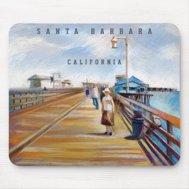 Stearns Wharf Pastel | Santa Barbara, CA Mouse Pad Mousepad (Vorne)