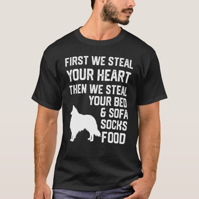 Stechen Sie Ihr Herz Steak Ihr Bett und Sofa Shetl T-Shirt (Vorderseite)