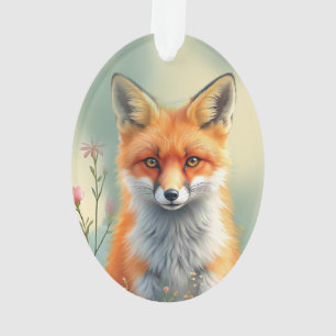 Stechende Augen eines schlauen roten Fuchses Ornament