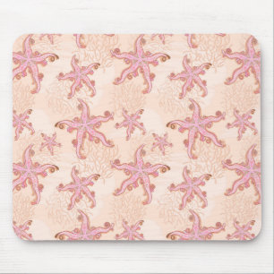 Stechfisch- und Korallenrosa-Muster Mousepad