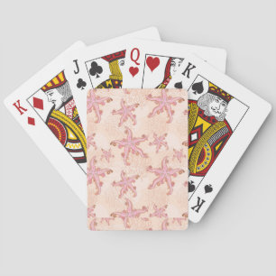 Stechfisch- und Korallenrosa-Muster Spielkarten