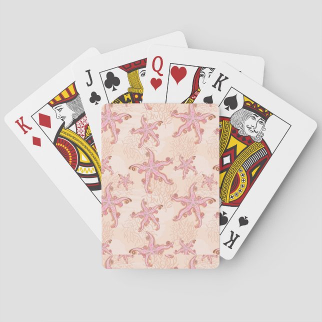 Stechfisch- und Korallenrosa-Muster Spielkarten (Rückseite)