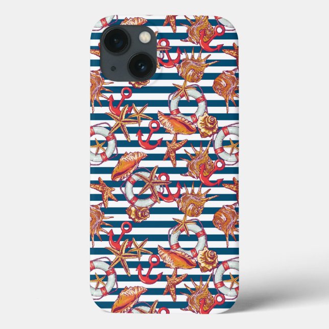 Stechfisch- und Streifenmuster Case-Mate iPhone Hülle (Rückseite)