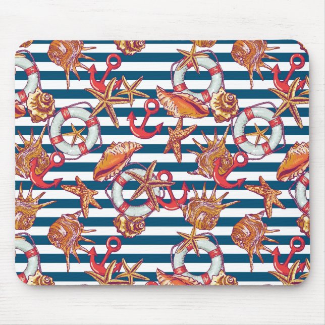 Stechfisch- und Streifenmuster Mousepad (Vorne)