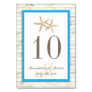 Stechfisch Whitewusch Wood Beach Tropical Wedding Tischnummer