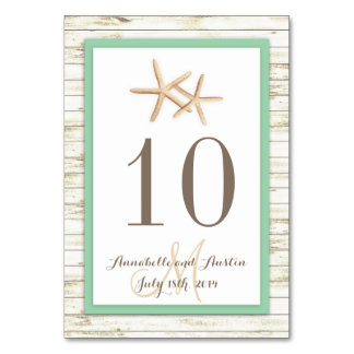 Stechfisch Whitewusch Wood Beach Tropical Wedding Tischnummer
