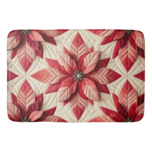 Stechmuster Poinsettia Cream Red Badematte