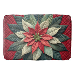 Stechmuster Poinsettia Rot Badematte
