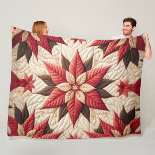 Stechmuster Poinsettia Rot Fleecedecke