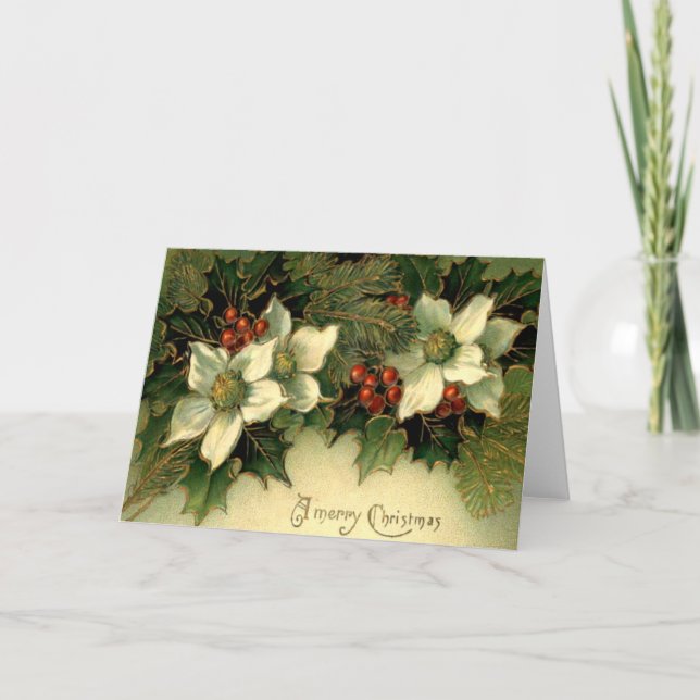 Stechpalme Feiertagskarte (Vorderseite)