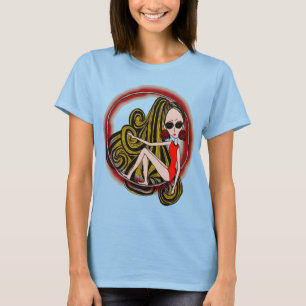 Stechpalme in einem Band T-Shirt