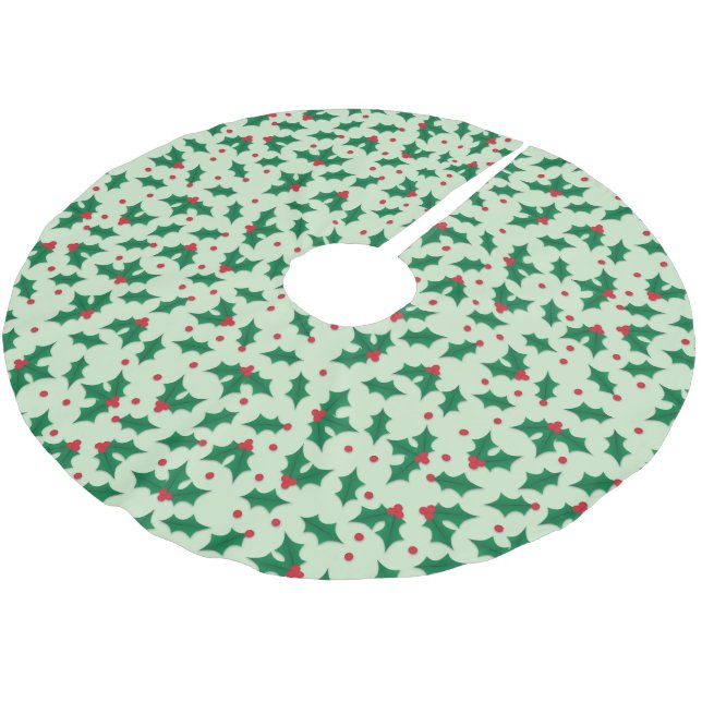 Stechpalme Polyester Weihnachtsbaumdecke (Schrägansicht)