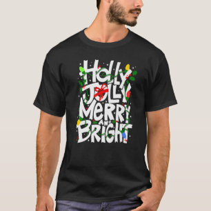 Stechpalme und fröhlich, fröhlich und hell, festli T-Shirt