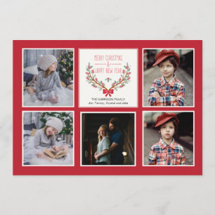 Stechpalme verzweigt sich die 5 Foto-Karte Einladung