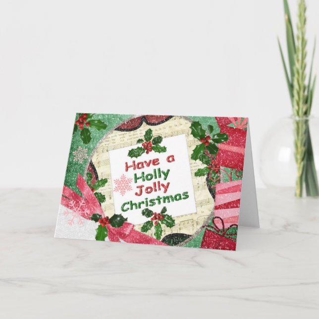 Stechpalme ziemlich feiertagskarte (Vorderseite)