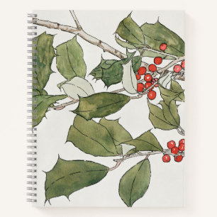 Stechpalmen-Aquarellmalerei, Hannah Borger Overbec Notizbuch