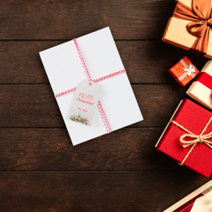 Stechpalmen-Beeren Frohe Weihnachten Wasserfarbe G Geschenkanhänger